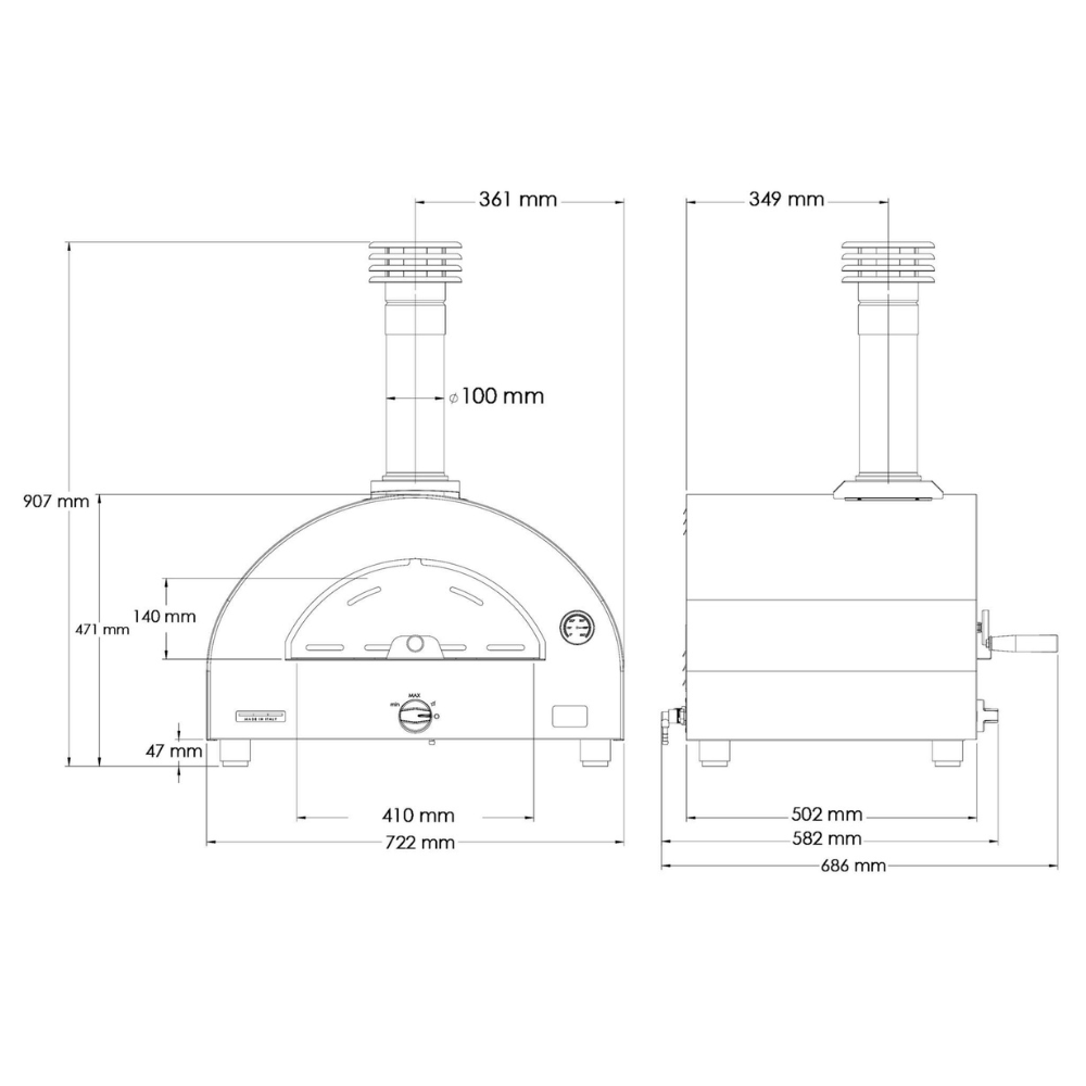 Clementi Remida Gas Fired Table Top Pizza Oven Clementi