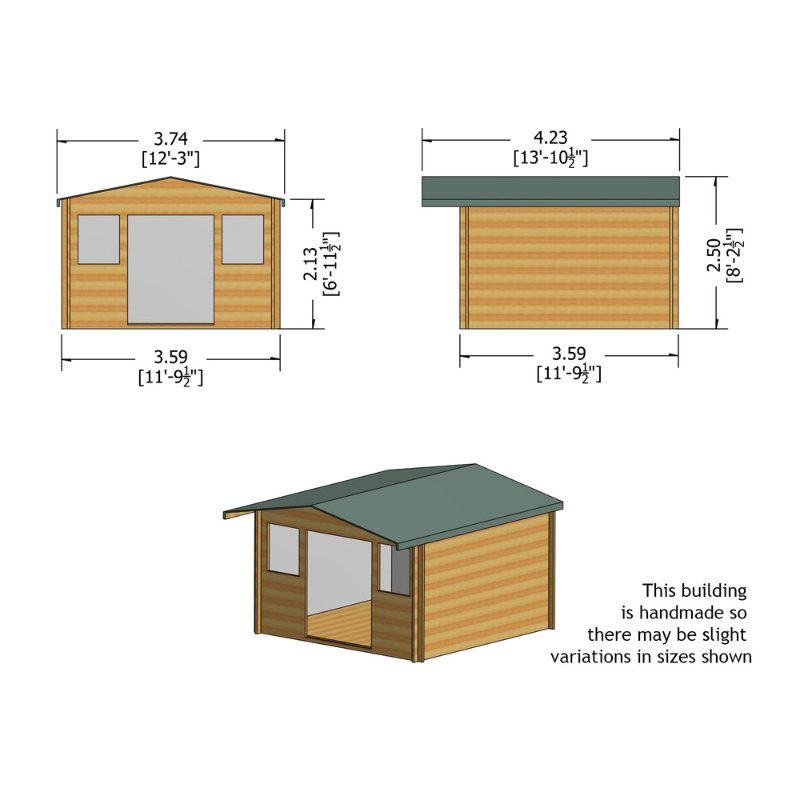 Shire Clipstone Log Cabin - 12 x 12