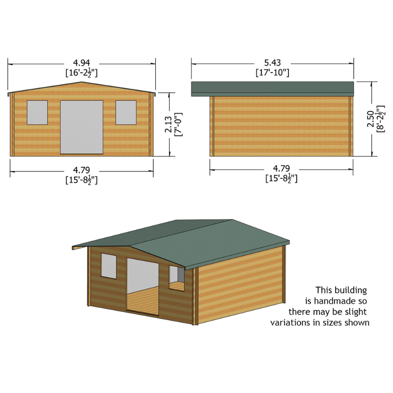 Shire Clipstone Log Cabin - 16 x 16