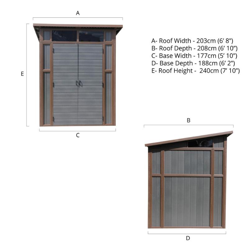 Mercia Premium Composite Pent Shed - 7ft x 7ft