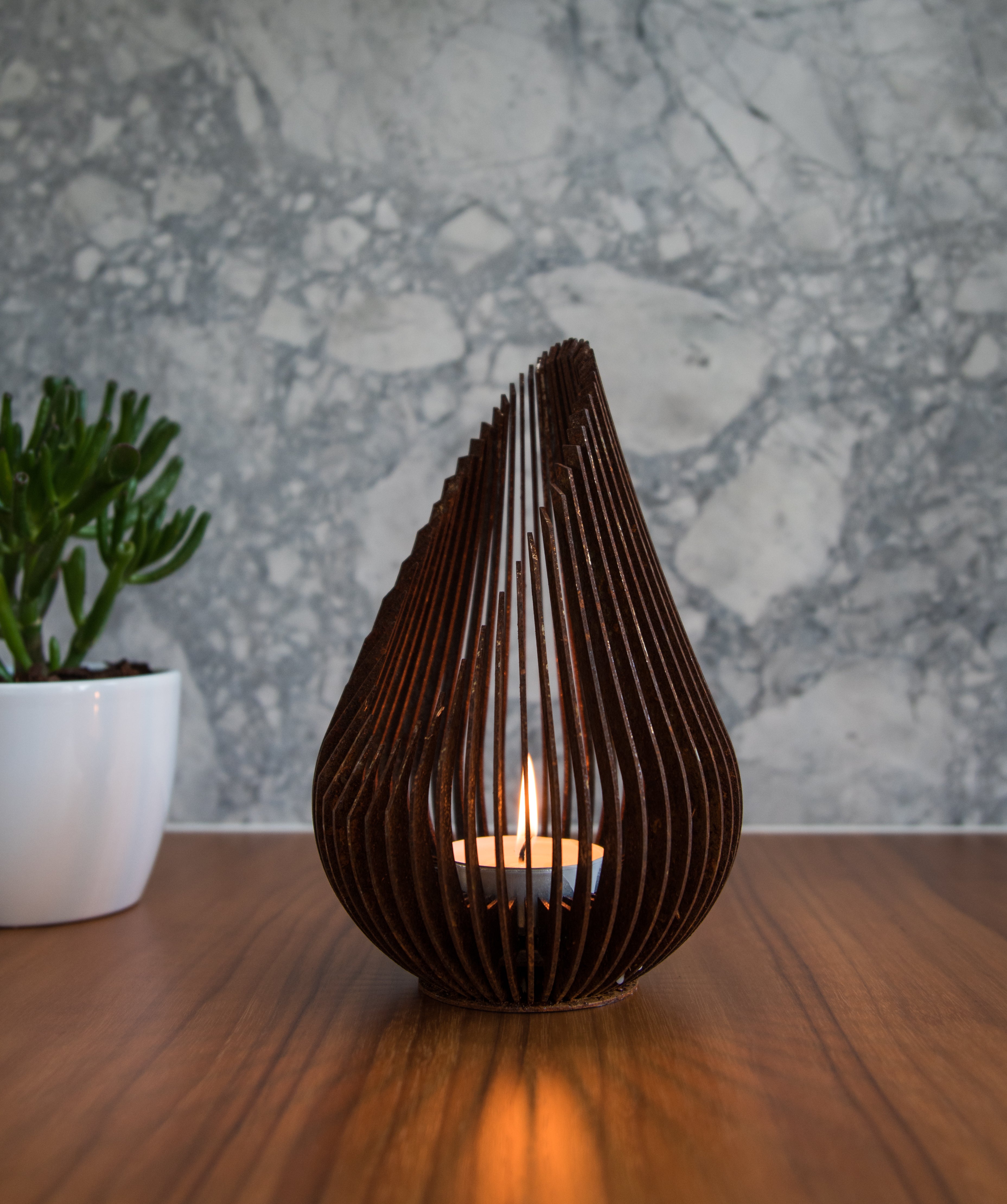 Glowbus Growdrop Corten Steel - Large (15cm x 22cm)