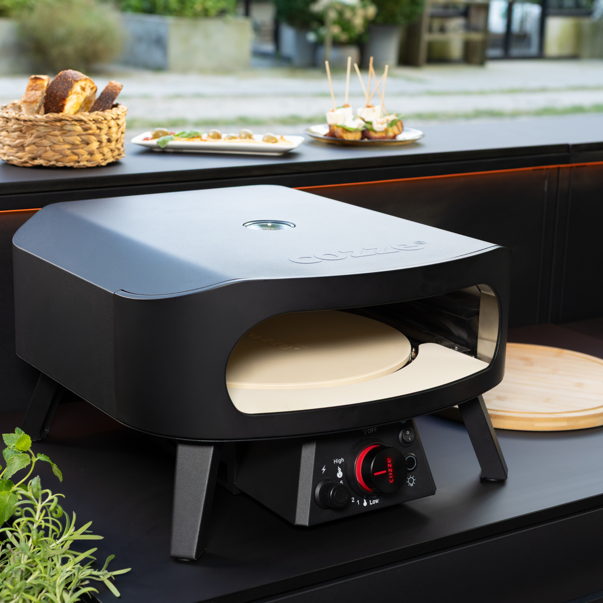 Cozze 13 Inch Gas Fired Rotating Pizza Oven - Black Edition Cozze