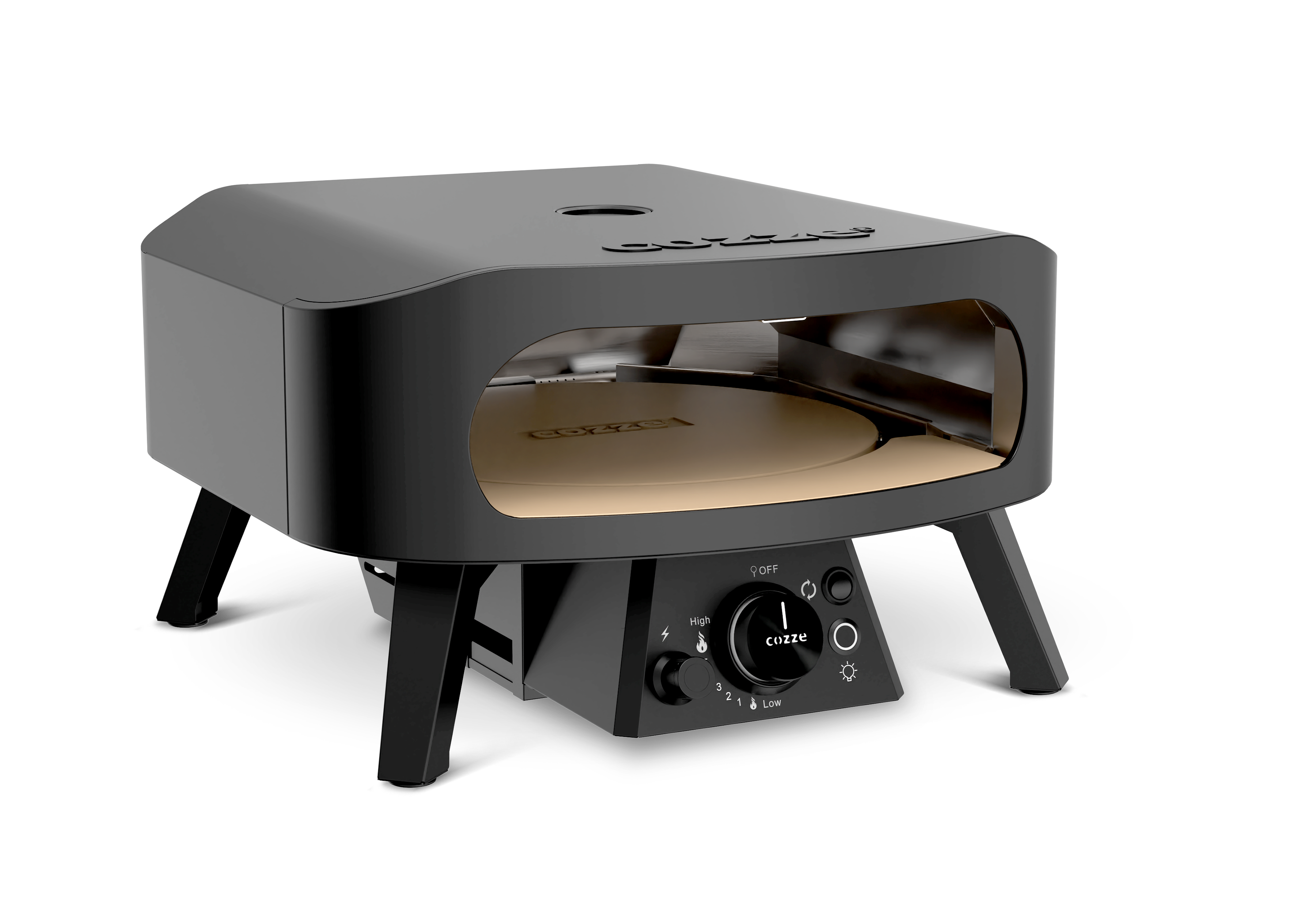 Cozze 13 Inch Gas Fired Rotating Pizza Oven - Black Edition Cozze