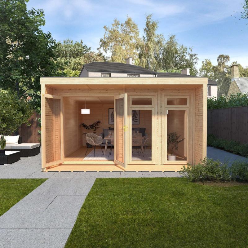 Sherwood Creswell Insulated Garden Room - 4m x 4m (72mm)