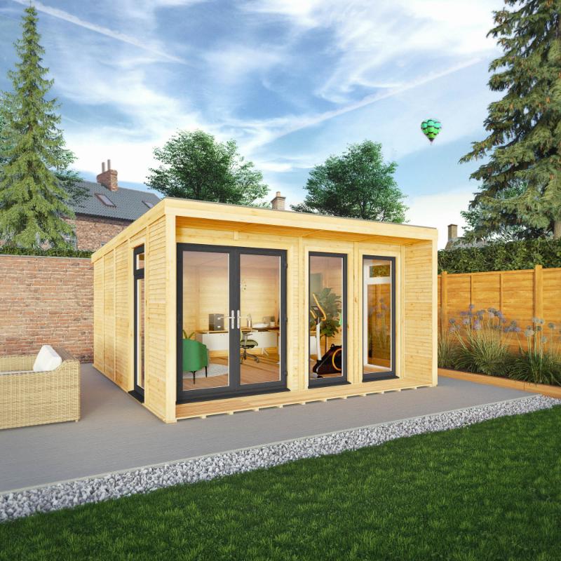 Sherwood Creswell Insulated Garden Room - 4m x 4m (72mm)