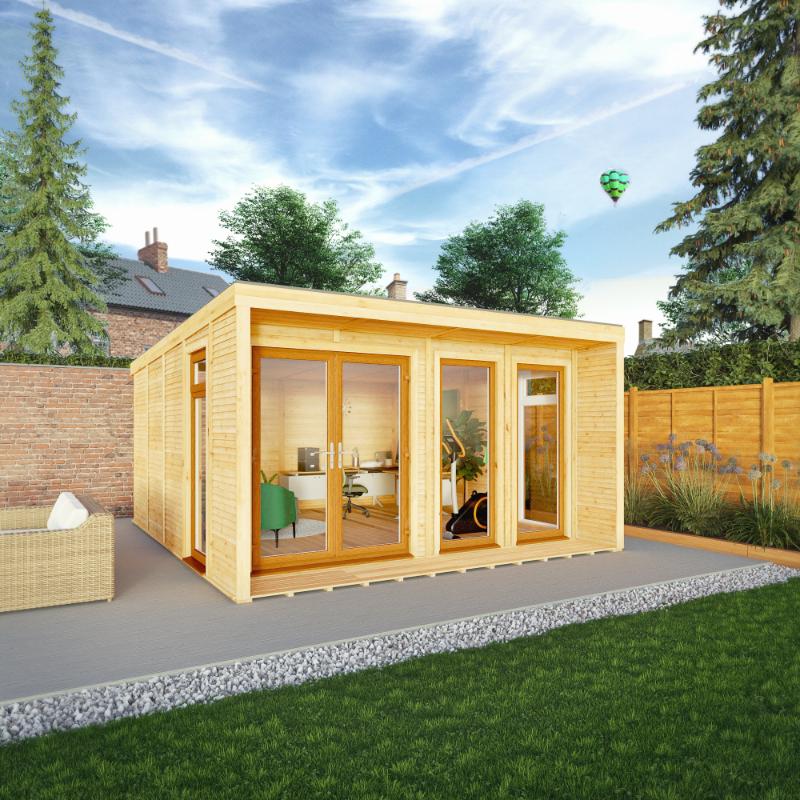 Sherwood Creswell Insulated Garden Room - 4m x 4m (72mm)