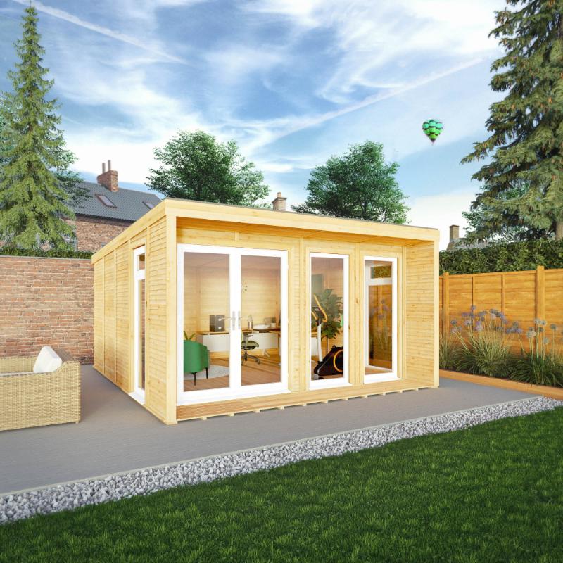 Sherwood Creswell Insulated Garden Room - 4m x 4m (72mm)