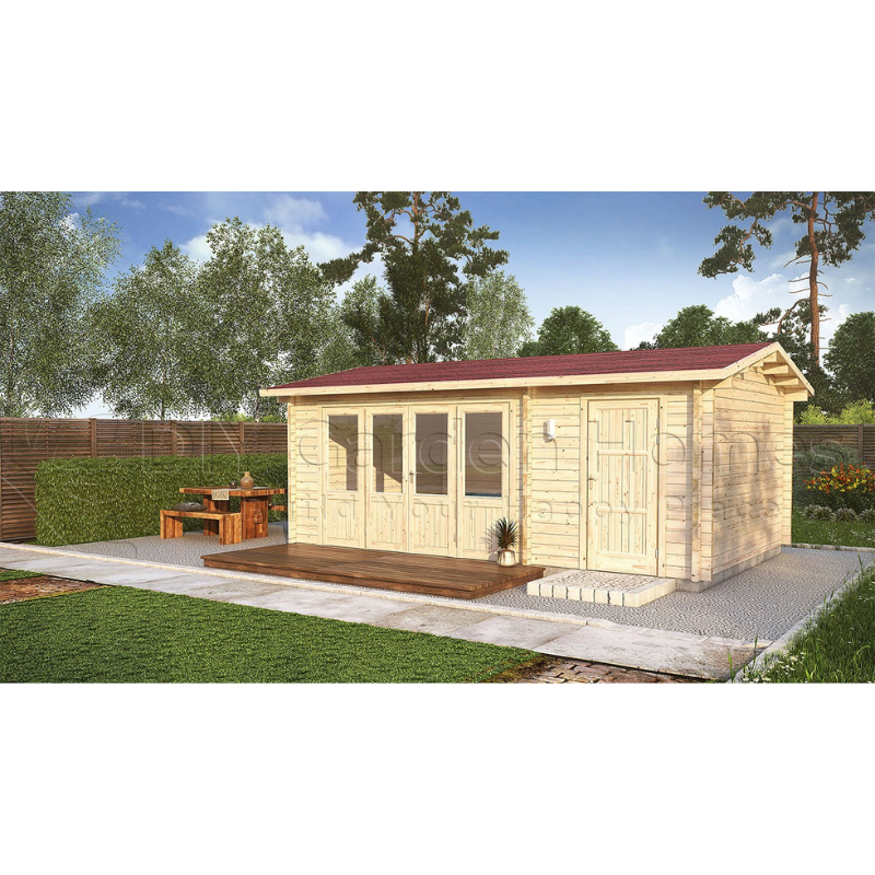 Eurovudas Rose Log Cabin - 6m x 4m