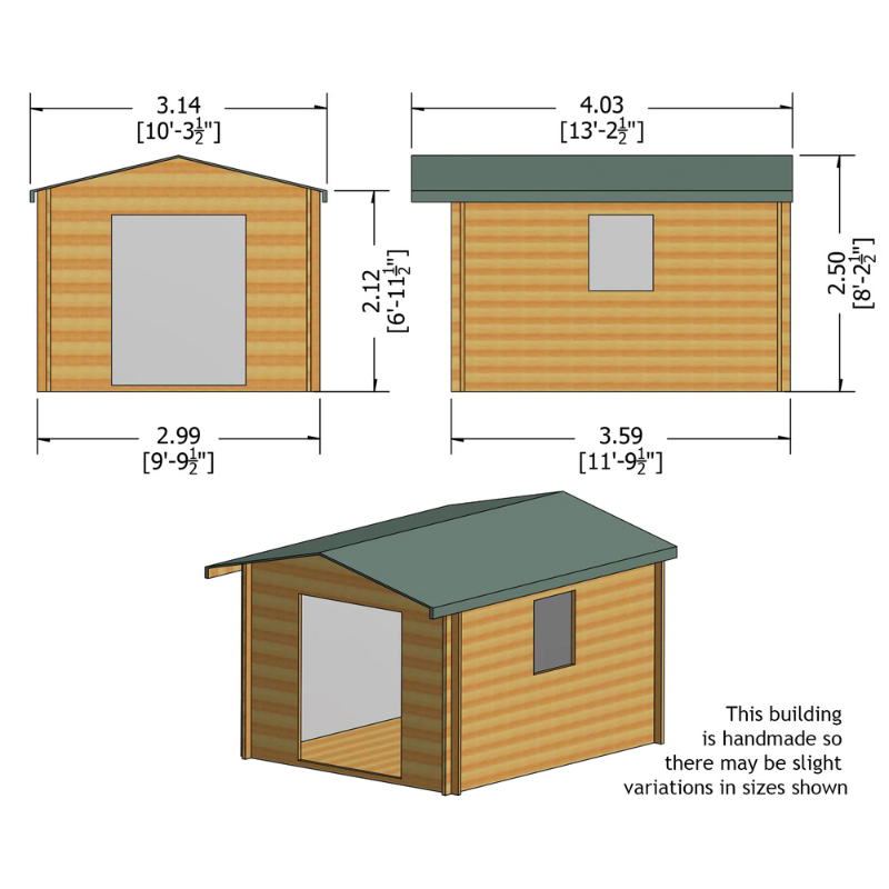 Shire Dalby Log Cabin - 10 x 12