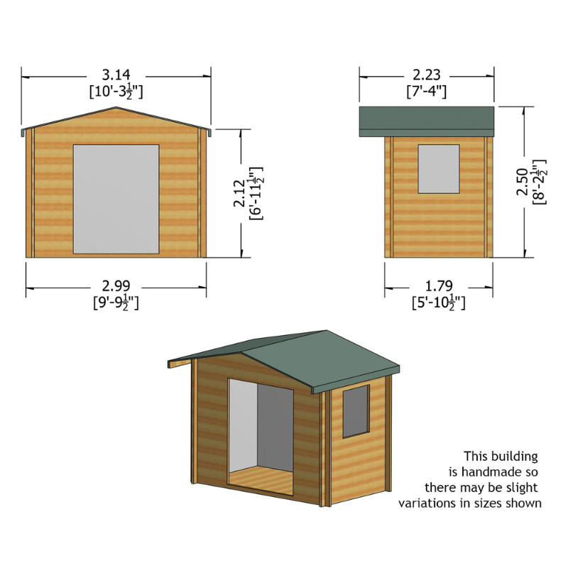 Shire Dalby Log Cabin - 10 x 6