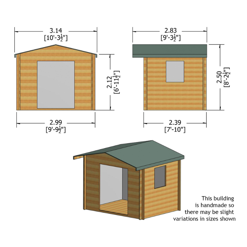 Shire Dalby Log Cabin - 10 x 8