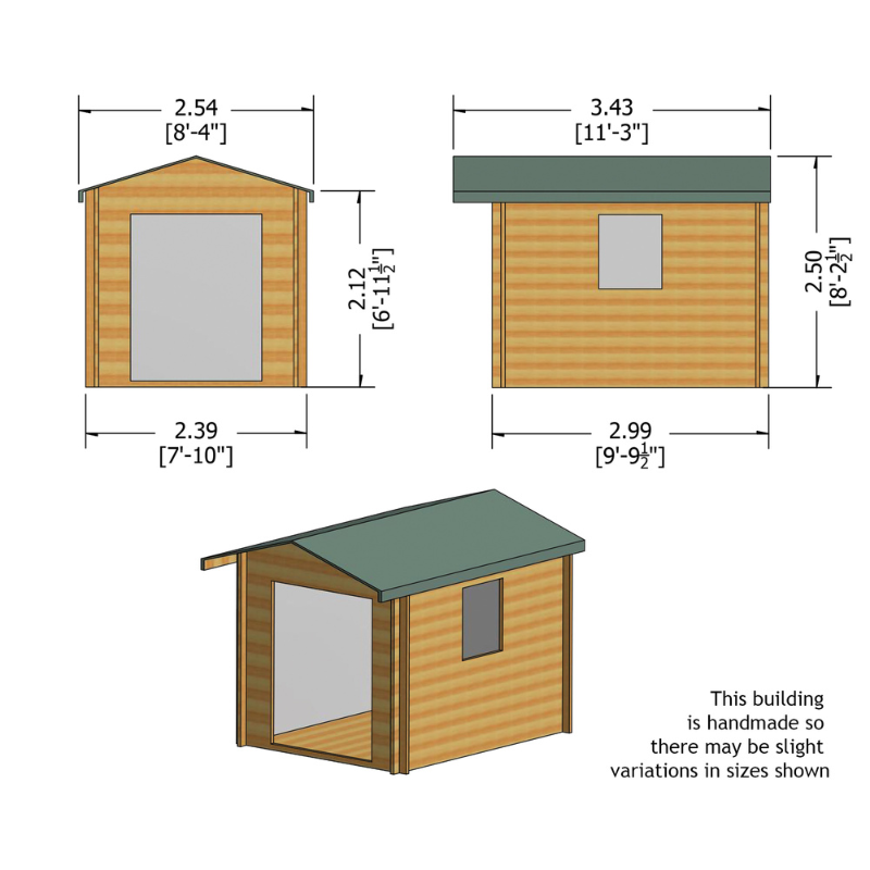 Shire Dalby Log Cabin - 8 x 10