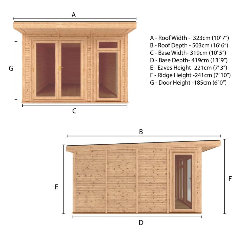 Sherwood Edwinstowe Insulated Garden Room - 3m x 4m (72mm)