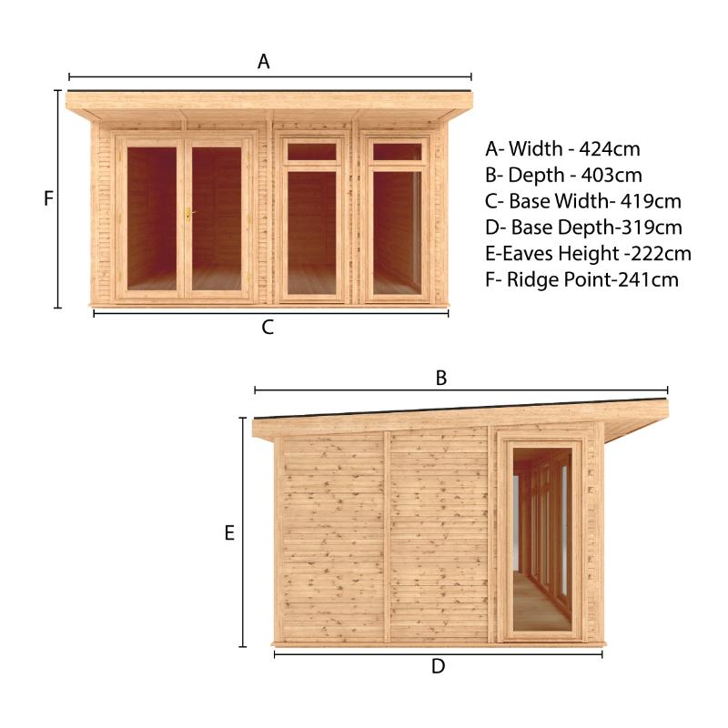 Sherwood Edwinstowe Insulated Garden Room - 4m x 3m (72mm)