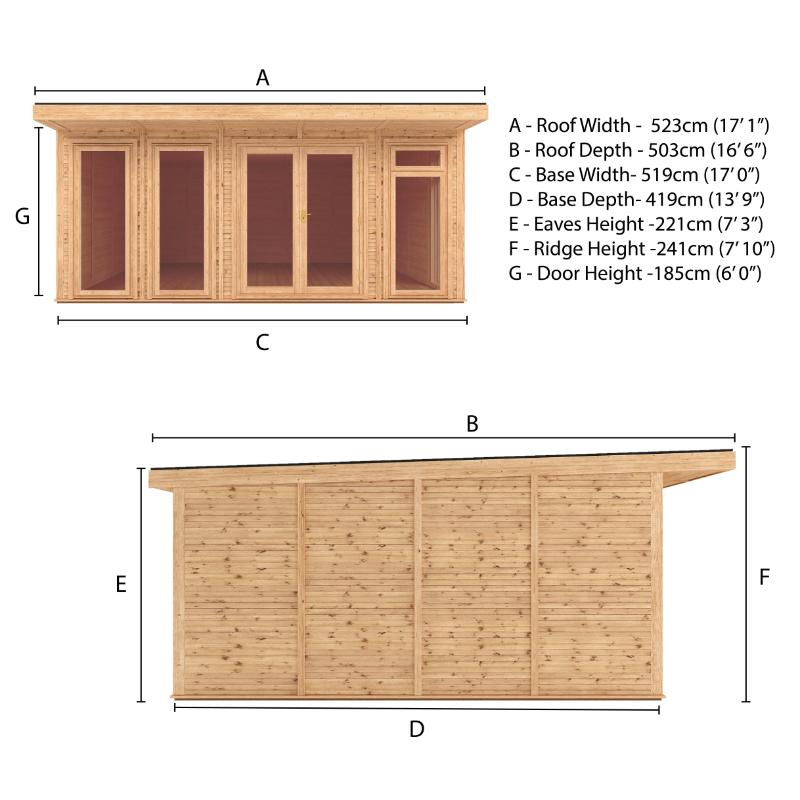 Sherwood Edwinstowe Insulated Garden Room - 5m x 4m (72mm)