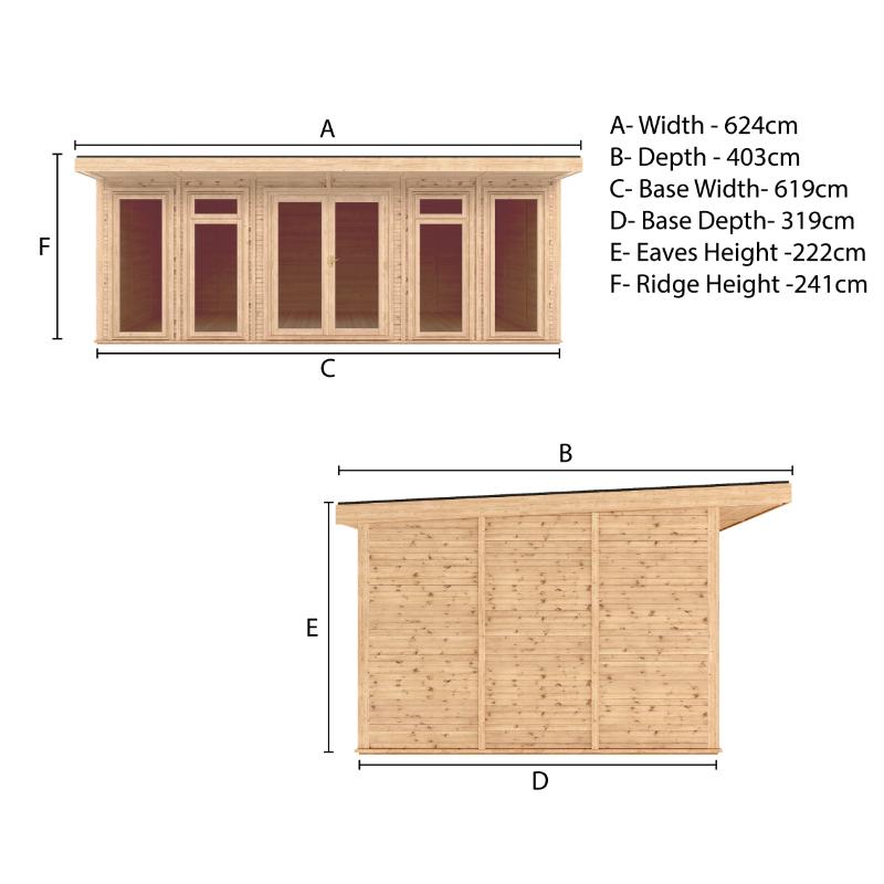 Sherwood Edwinstowe Insulated Garden Room - 6m x 3m (72mm)