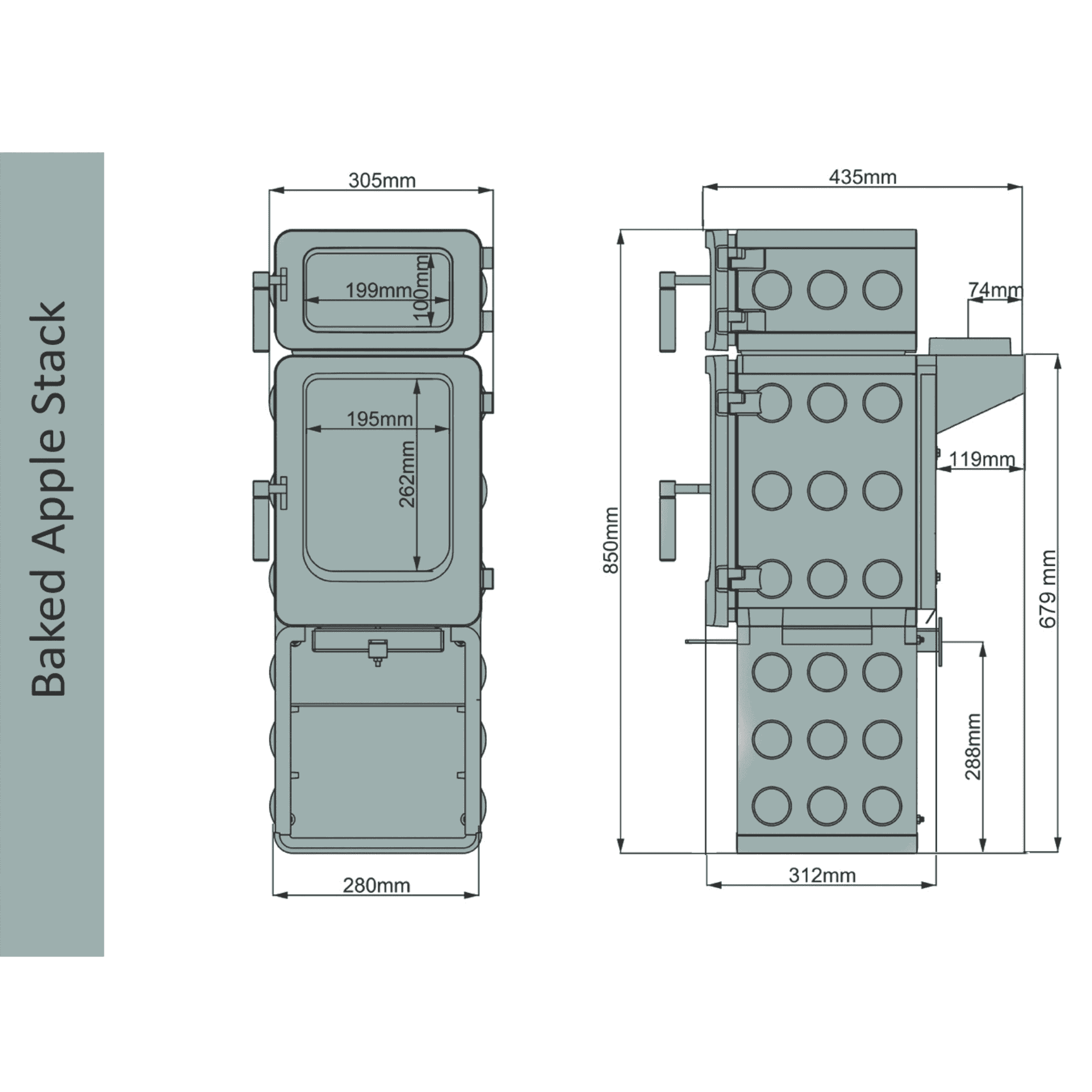 Ekol ApplePie Baked Apple Stack 4kW Wood Burning Stove Saltfire
