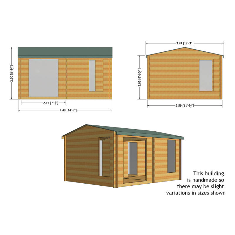 Shire Firestone Log Cabin - 12 x 15