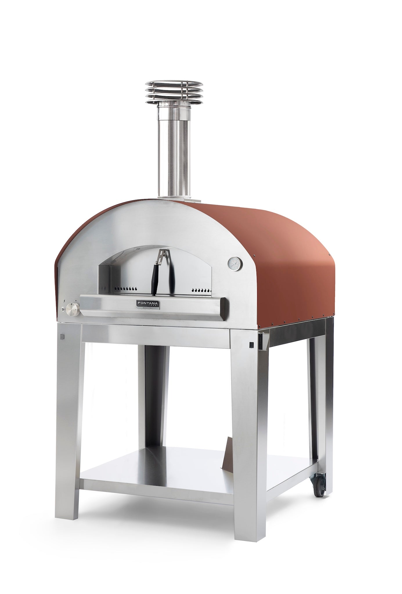 Fontana Forni Marinara Duel Fuel Pizza Oven BUILD IN - Rosso/Anthracite/Stainless Steel Fontana Forni