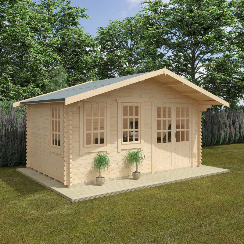 Woodlands The Forde Apex Log Cabin - 12ft x 14ft (44mm)