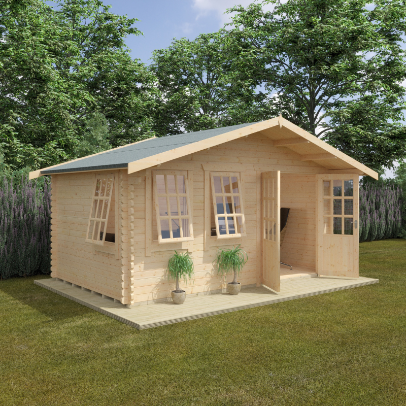 Woodlands The Forde Apex Log Cabin - 14ft x 18ft (44mm)