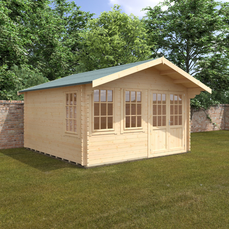 Woodlands The Forde Apex Log Cabin - 14ft x 16ft (44mm)