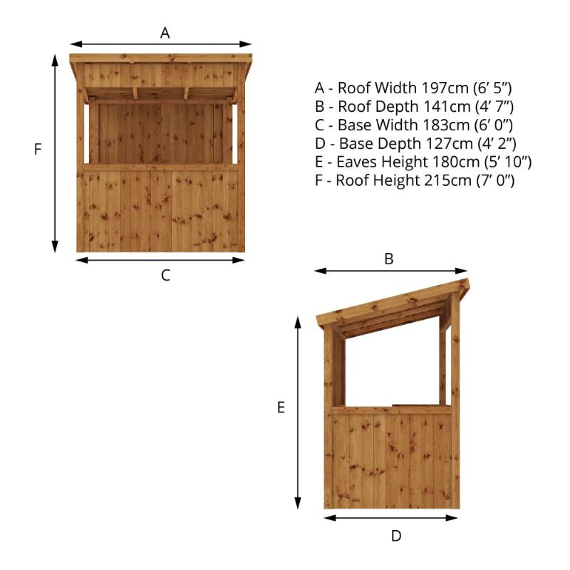 Mercia Premium Pressure Treated Garden Bar - 6ft x 4ft