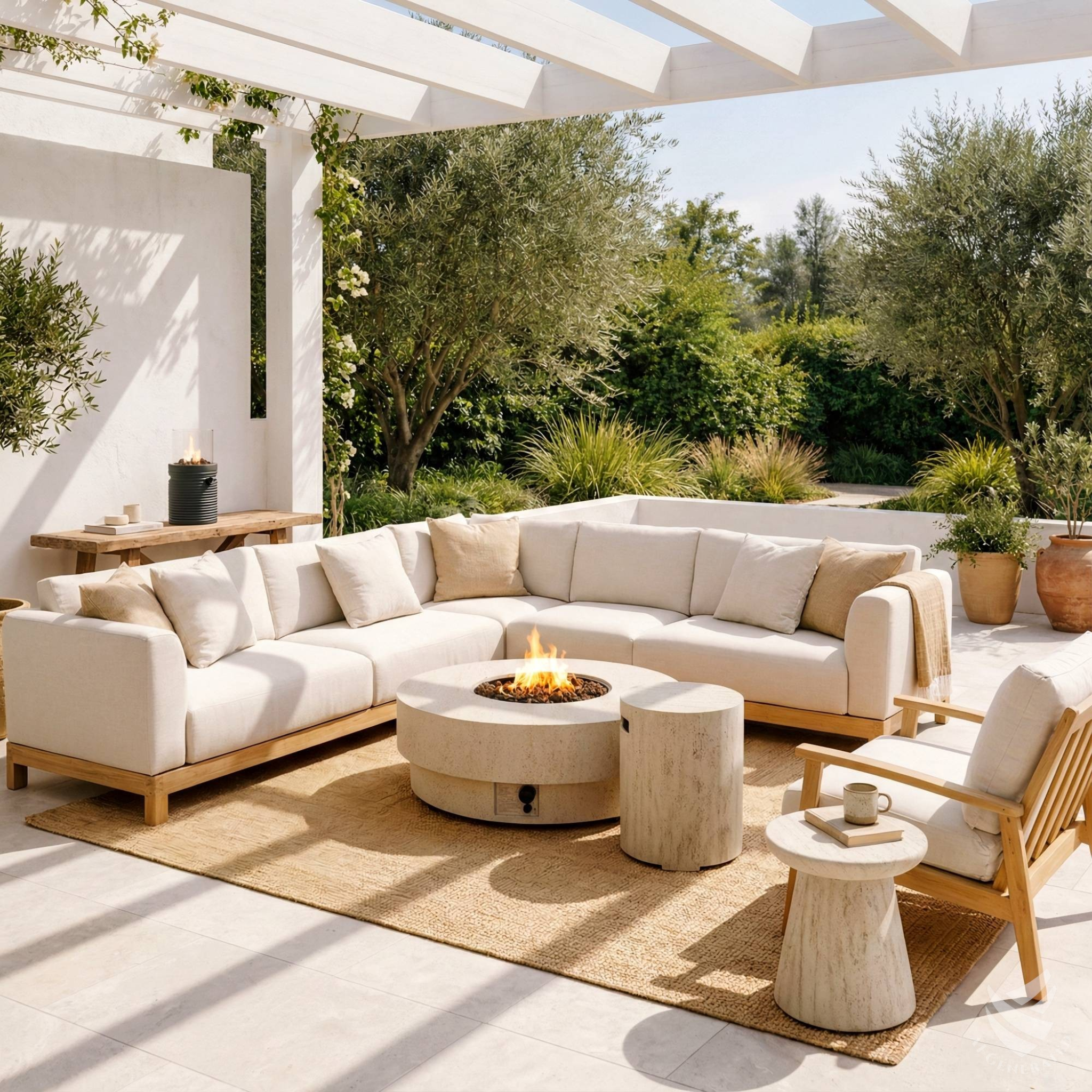 Happy Cocooning Round Canister Enclosure - Travertine Happy Cocooning