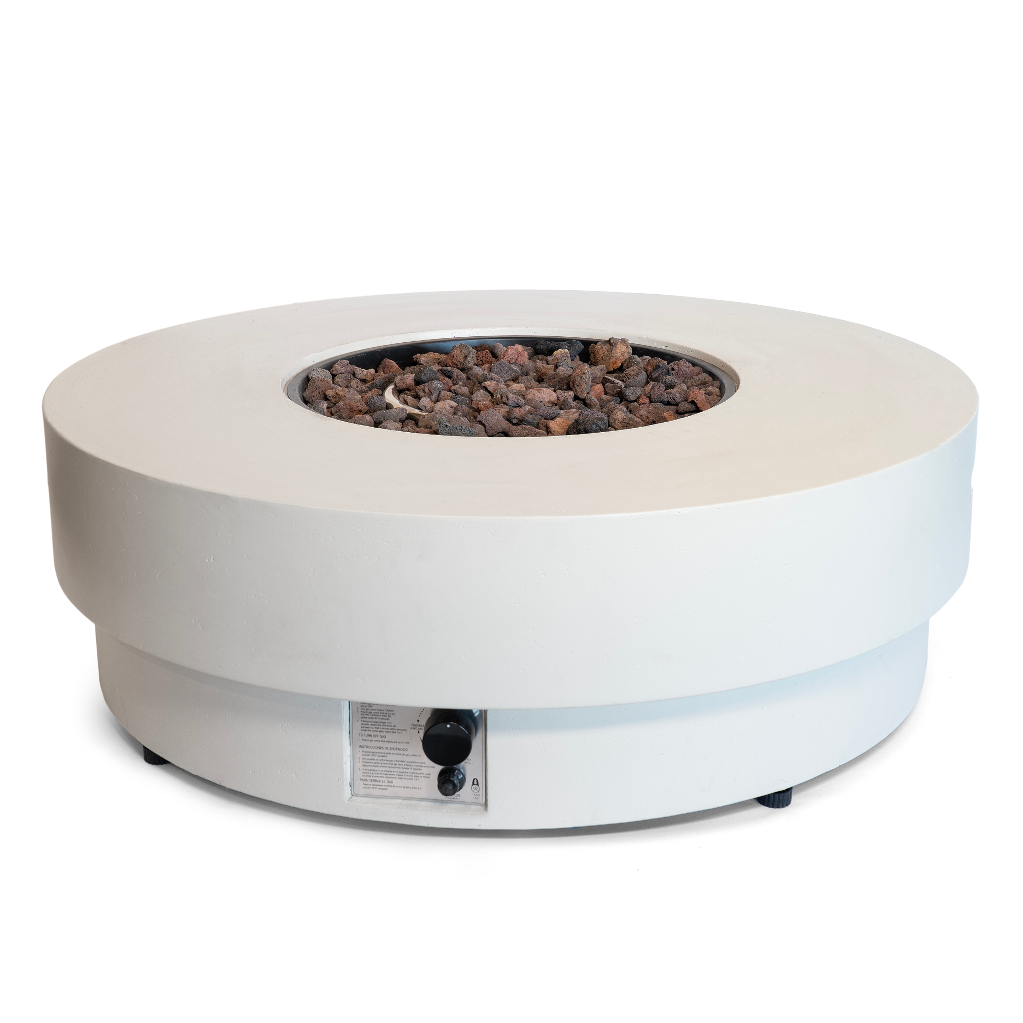 Happy Cocooning Estate Round 105 Gas Fire Pit - Oyster Beige Happy Cocooning