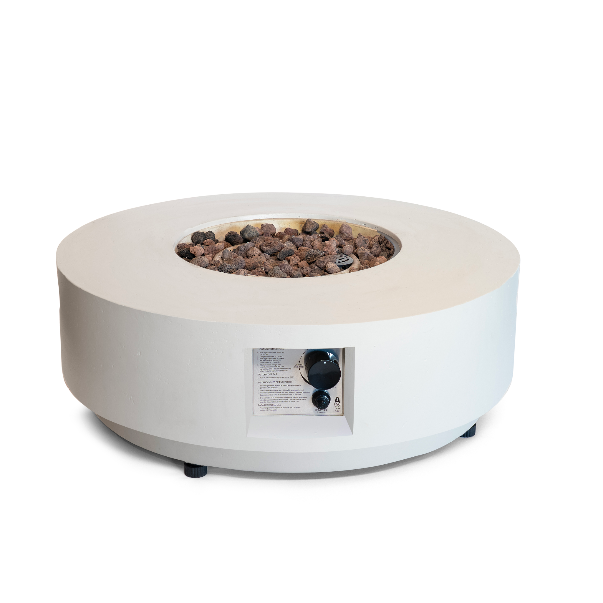 Happy Cocooning Estate Round 76 Gas Fire Pit - Oyster Beige Happy Cocooning