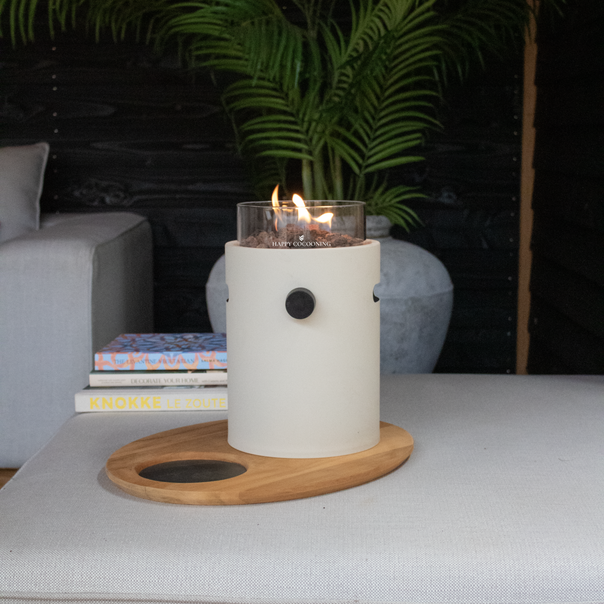 Happy Cocooning Lumi Steel Table Burner - Oyster Beige Happy Cocooning
