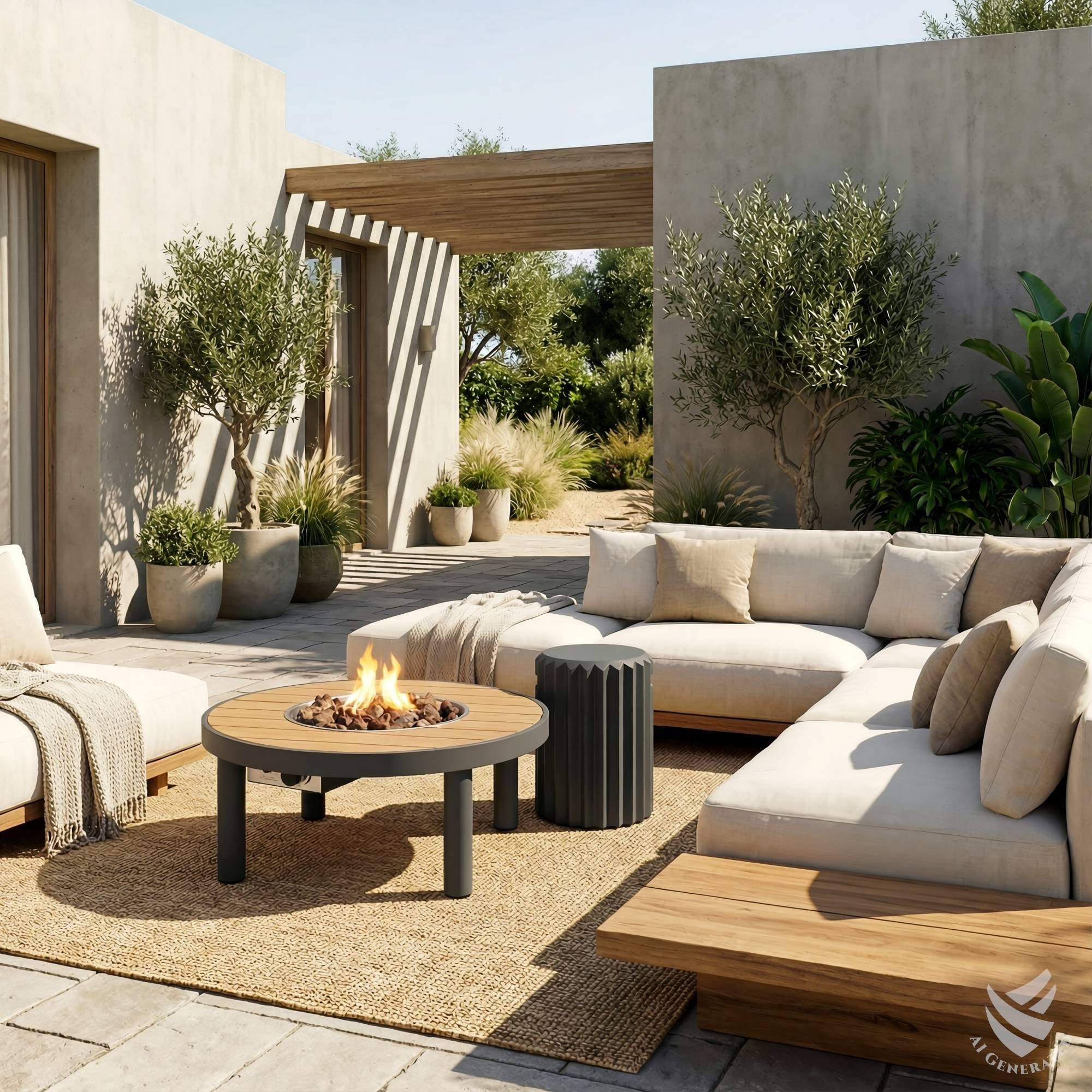 Happy Cocooning Riviera 80 Round Fire Table - Smokey Anthracite Happy Cocooning