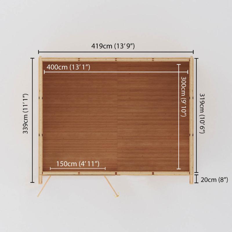 Sherwood Harlow Insulated Garden Room - 4m x 3m (72mm)