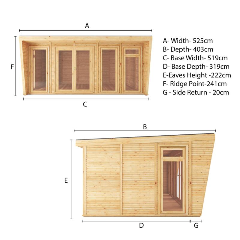 Sherwood Harlow Insulated Garden Room - 5m x 3m (72mm)