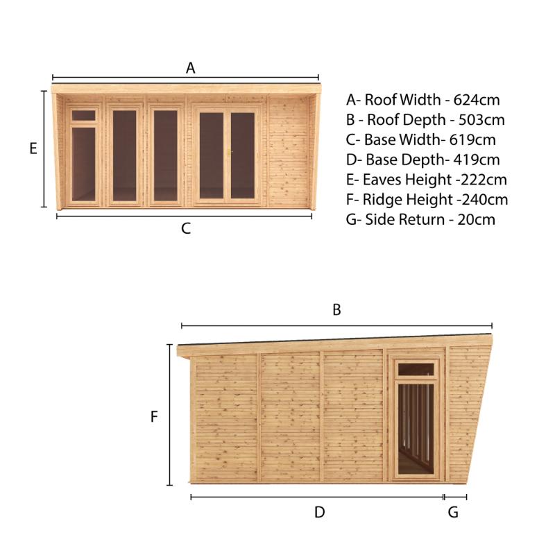 Sherwood Harlow Insulated Garden Room - 6m x 4m (72mm)