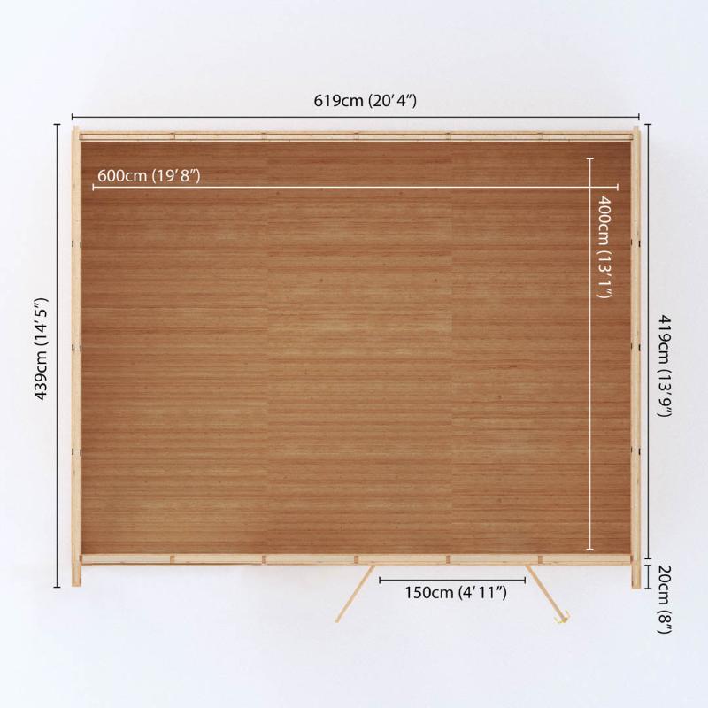 Sherwood Harlow Insulated Garden Room - 6m x 4m (72mm)