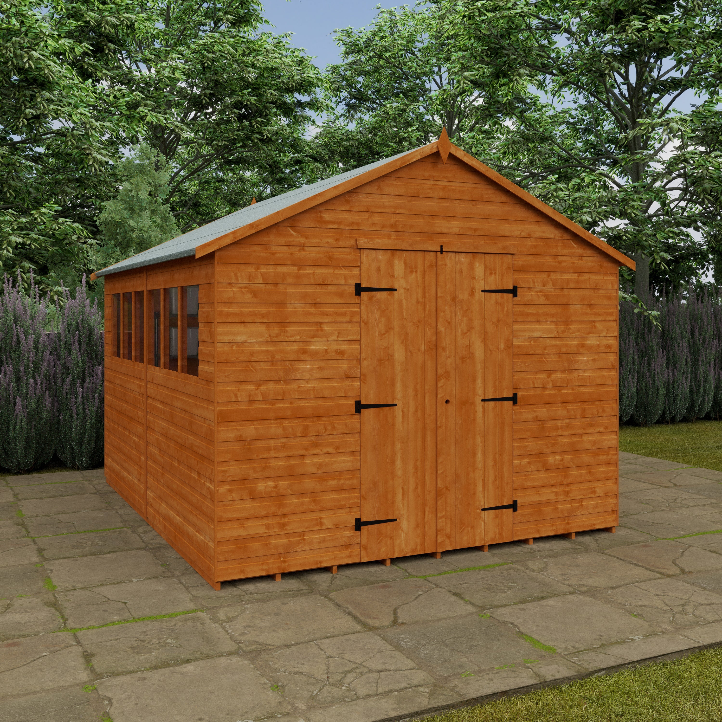 Woodlands XL Workshop Apex Garden Shed - 12ft x 10ft