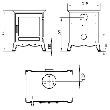 Henley Stoves Ash 8.2kW Multi Fuel Stove Henley Stoves
