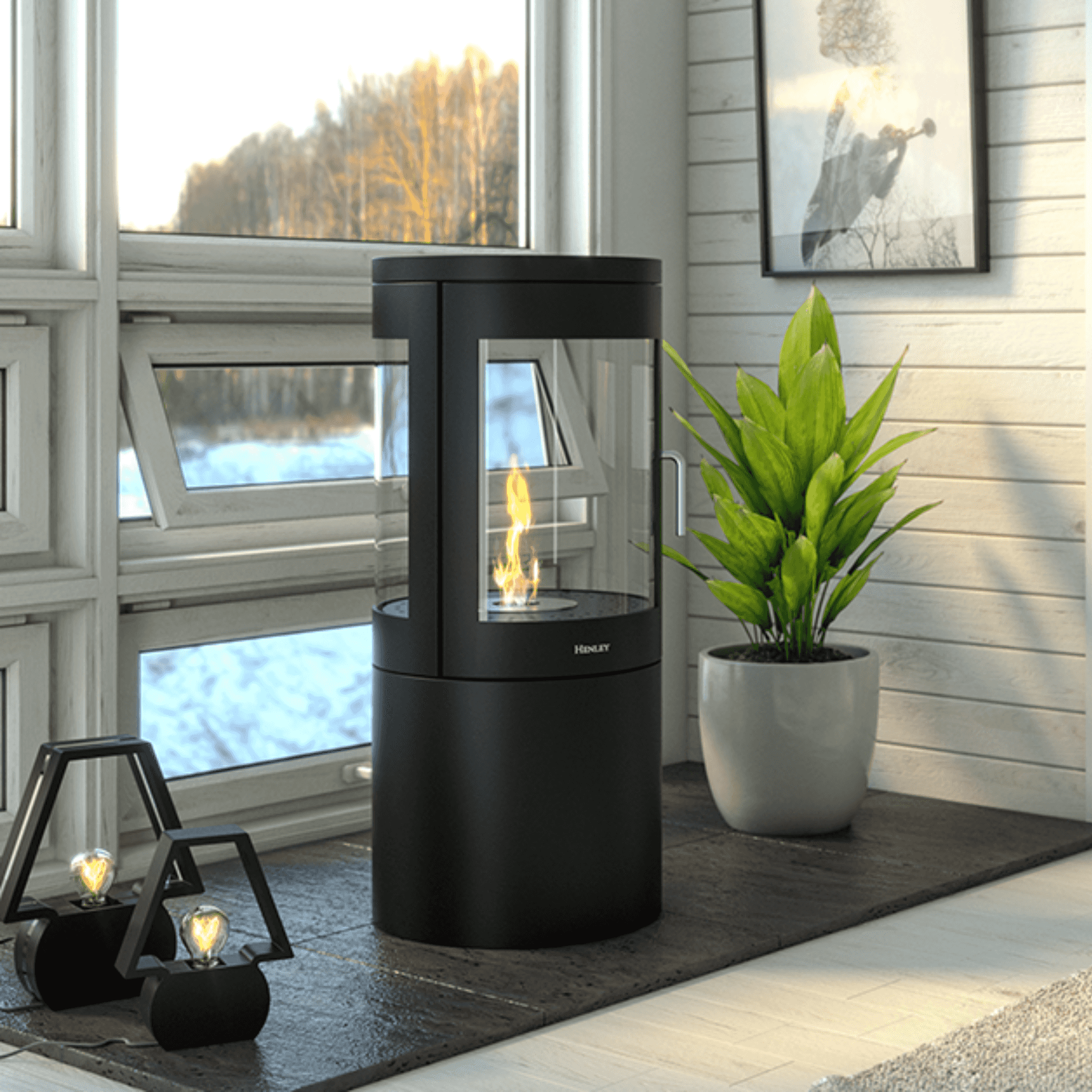 Henley Stoves Berlin Freestanding Bioethanol Stove - Black Henley Stoves