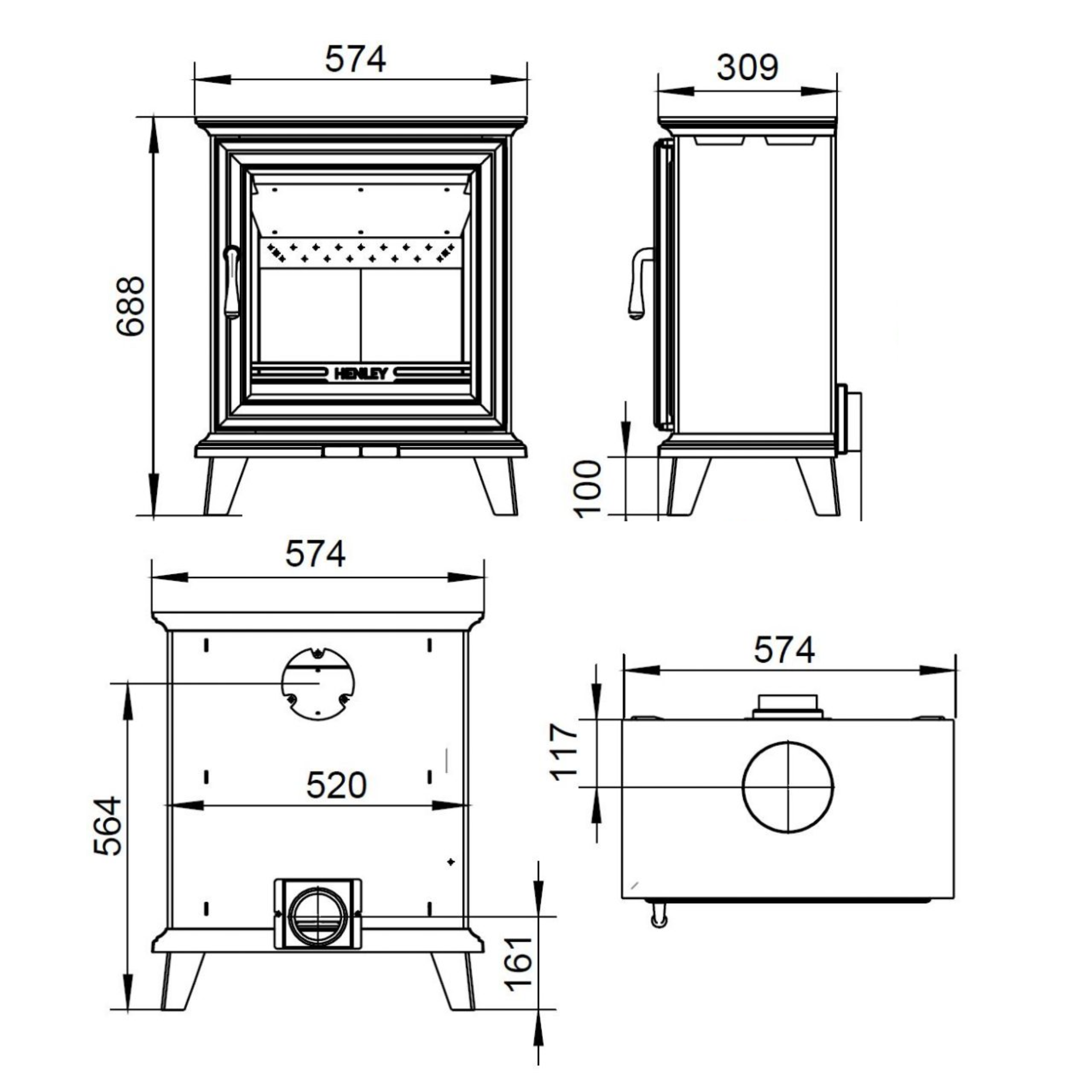 Henley Stoves Elmwood 5kW Wood Burning Stove (Eco) Henley Stoves