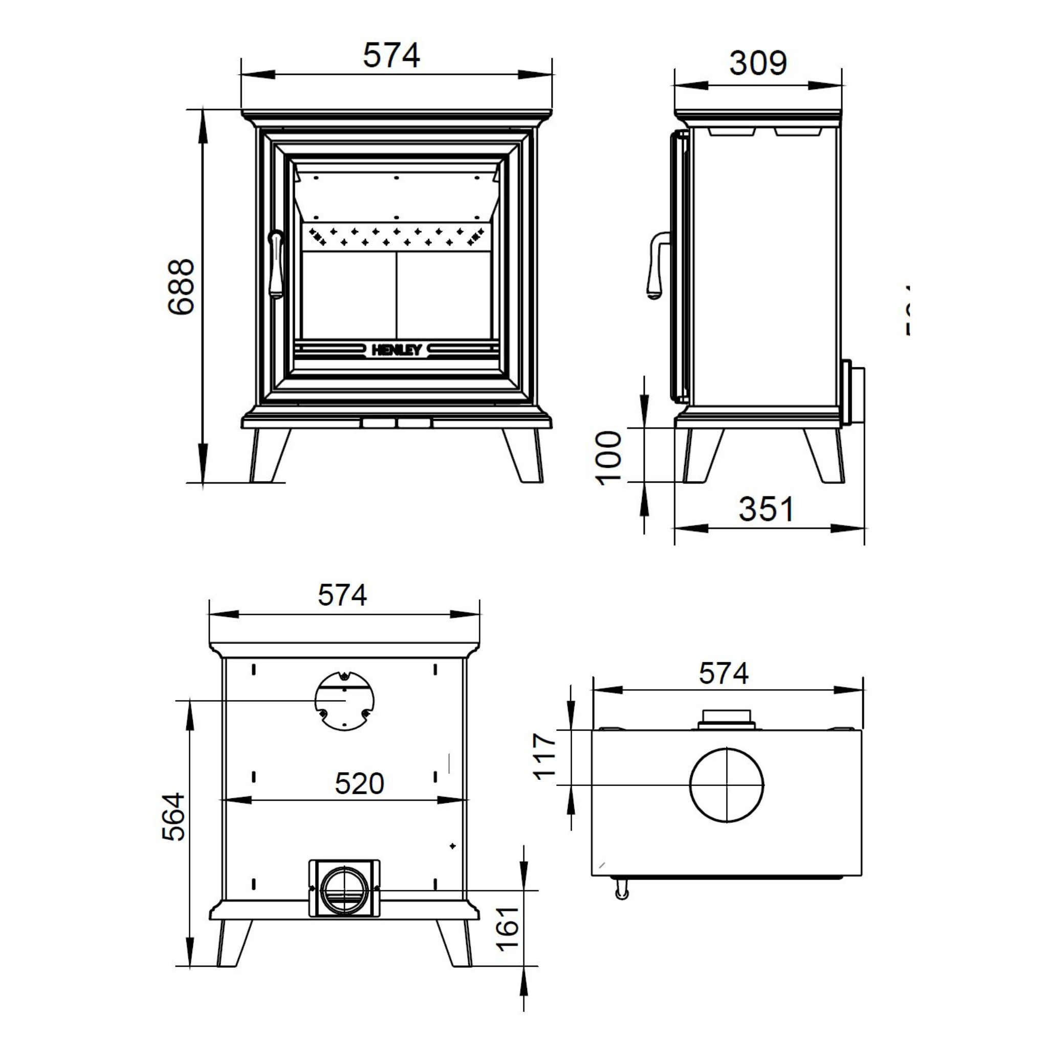 Henley Stoves Elmwood 6.7kW Multi Fuel Stove (Eco) Henley Stoves
