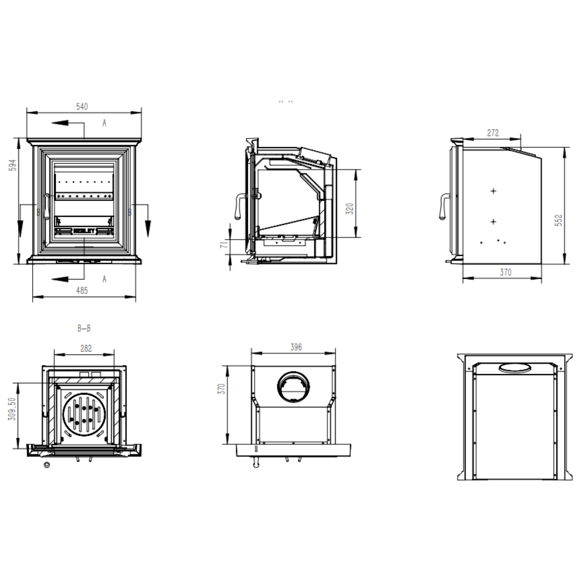 Henley Stoves Elmwood 7kW Insert Multi Fuel Stove (Eco) Henley Stoves