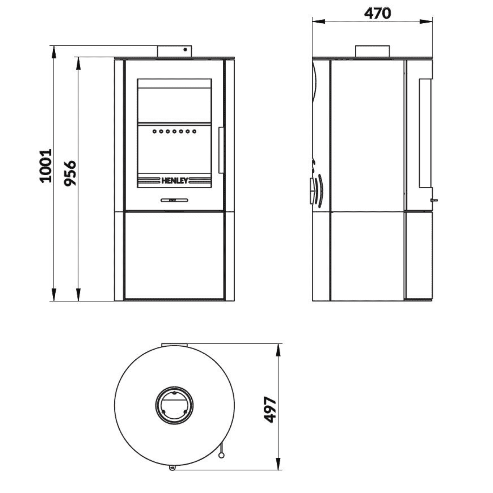 Henley Stoves Geneva Cylinder 5kW Wood Burning Pedestal Stove Henley Stoves