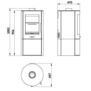 Henley Stoves Geneva Cylinder 5kW Wood Burning Pedestal Stove Henley Stoves