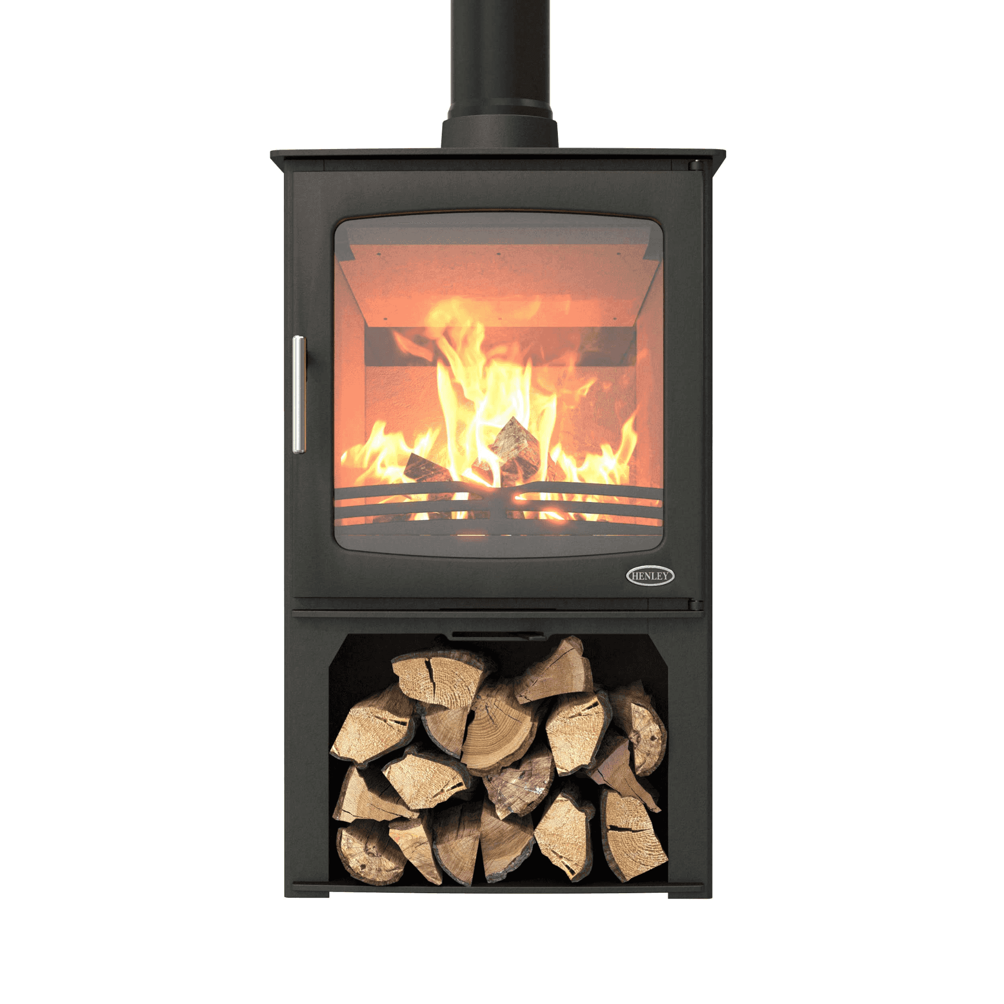 Henley Stoves Hazelwood 5kW Landscape Logstore Wood Burning Stove (Eco) Henley Stoves