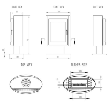 Henley Stoves Madrid Pedestal Bioethanol Stove - Black Henley Stoves