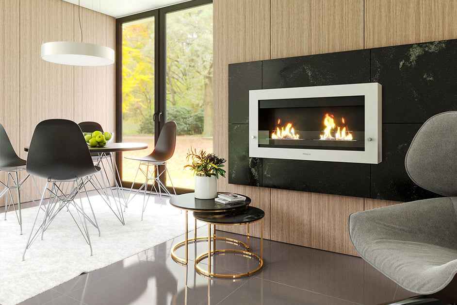 Henley Stoves Oslo 900 Bioethanol Wall Mounted Stove - Black/White Henley Stoves