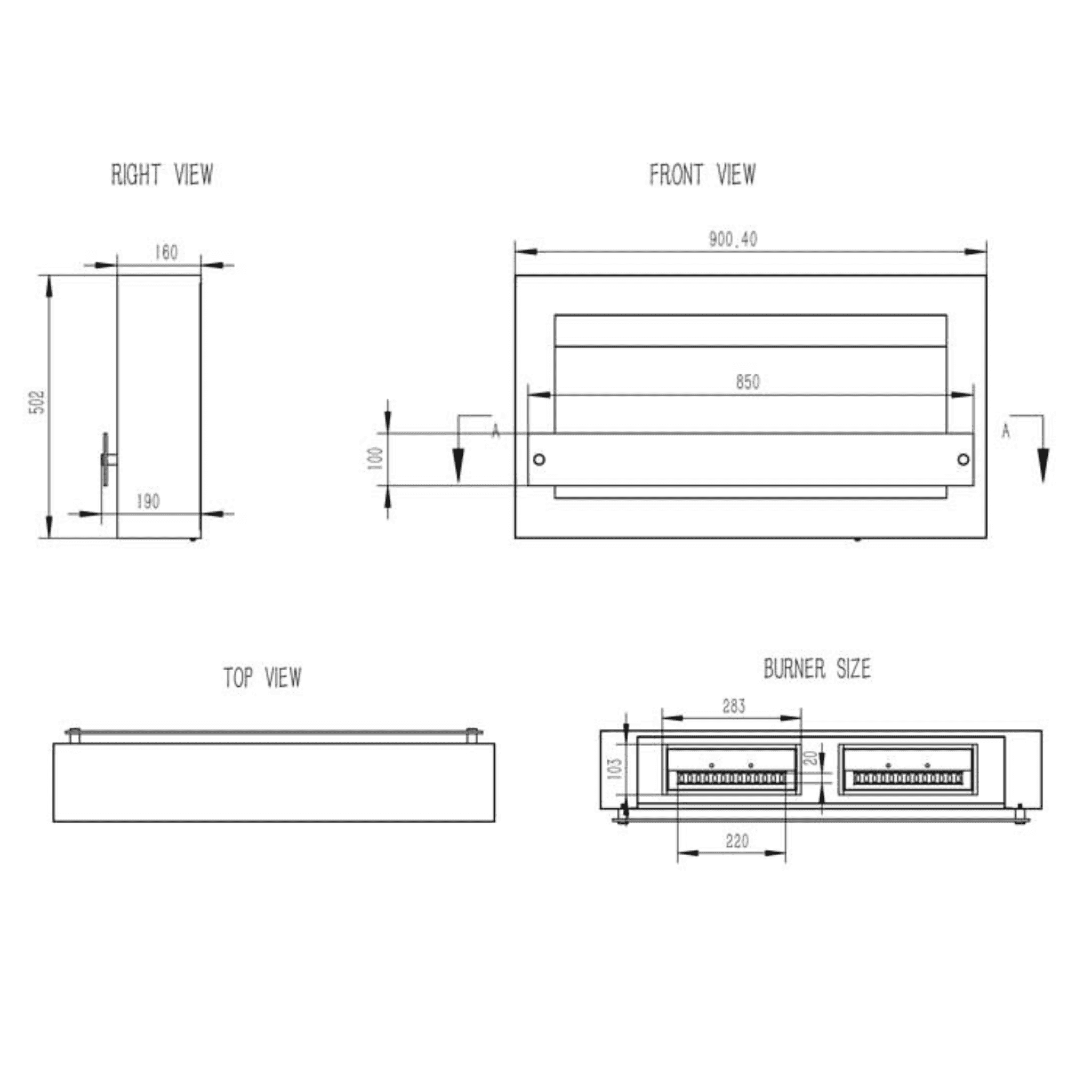 Henley Stoves Oslo 900 Bioethanol Wall Mounted Stove - Black/White Henley Stoves