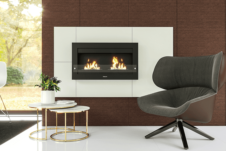 Henley Stoves Oslo 900 Bioethanol Wall Mounted Stove - Black/White Henley Stoves