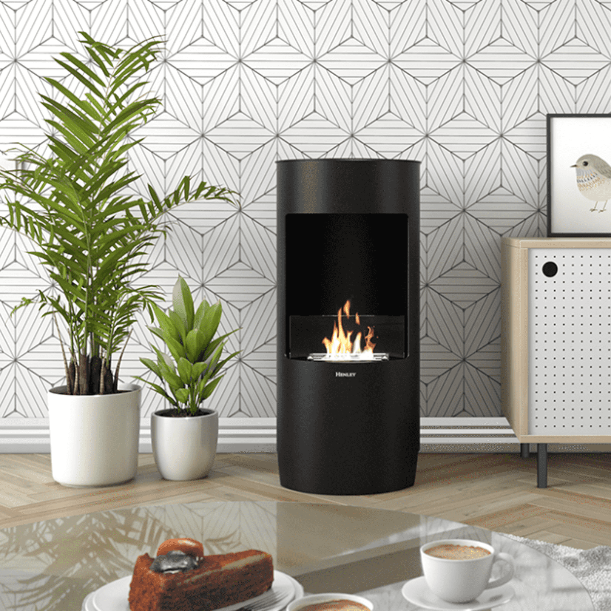 Henley Stoves Paris Bioethanol Stove - Black/White Henley Stoves